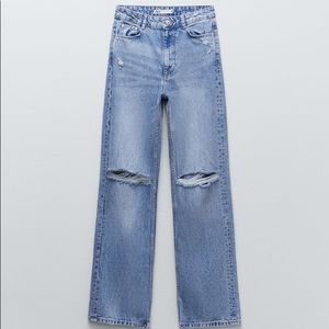 RIPPED WIDE LEG JEANS PRICE FIRM